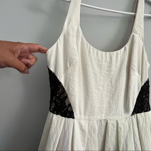 ABS Fit & Flare Ivory and Black Lace Cocktail Dress Size 6 - Picture 4 of 16